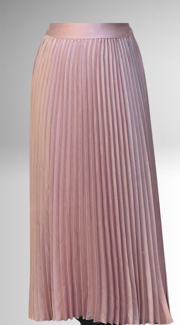 Plissérok satijnlook roze