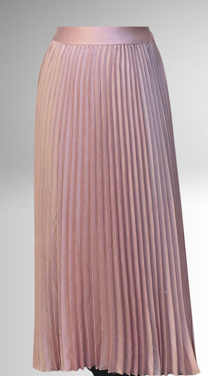 Plissérok satijnlook roze