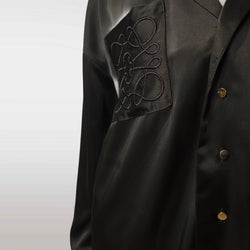 Satijnlook blouse met gouden knopen